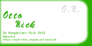 otto mick business card
